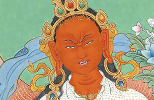 Semi-wrathful expression of Tara